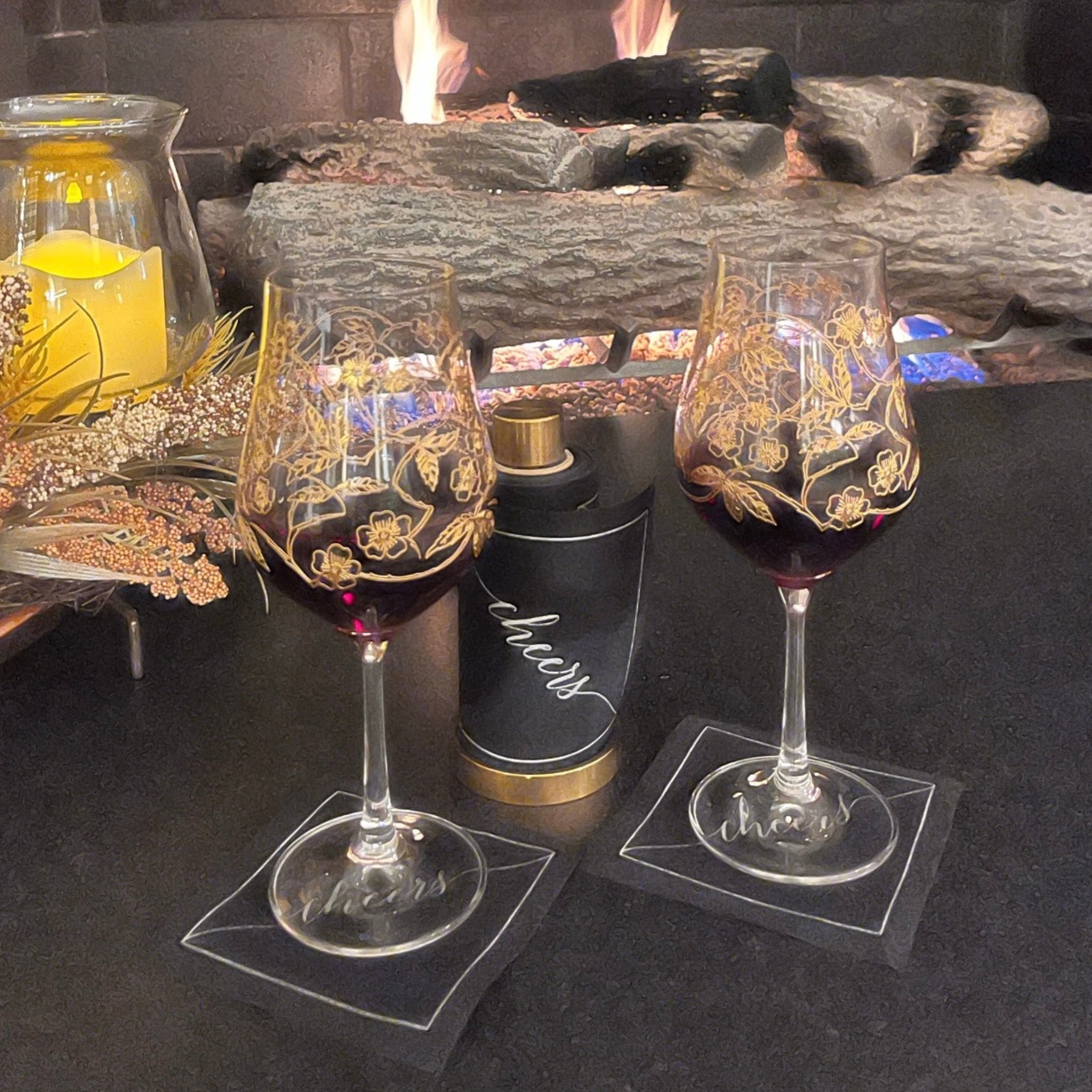 Midnight Toast (Silver Cheers/Black) Cocktail Napkin