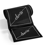 Midnight Toast (Silver Cheers/Black) Cocktail Napkin