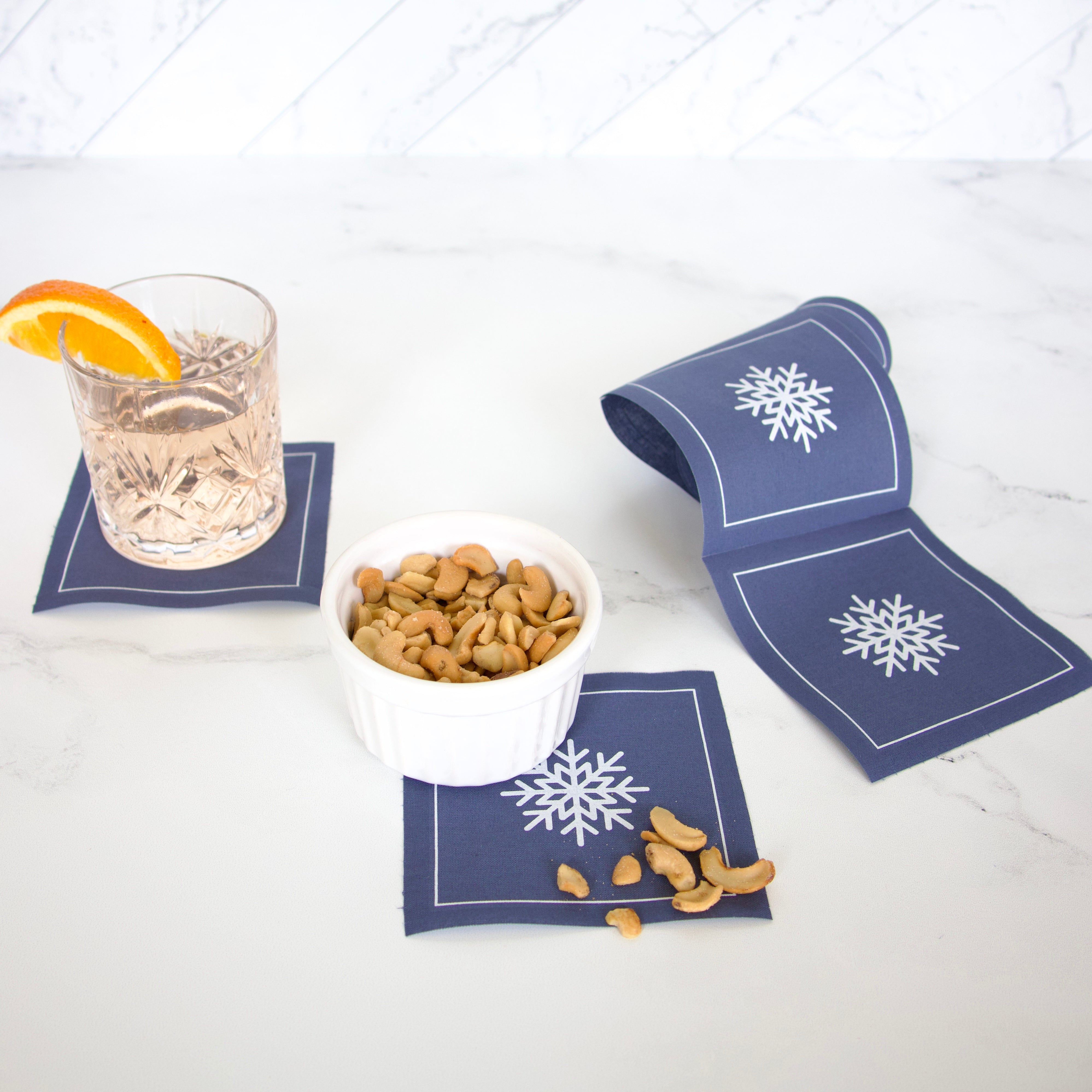 Let it Snow Cocktail Napkins - Mystic Blue