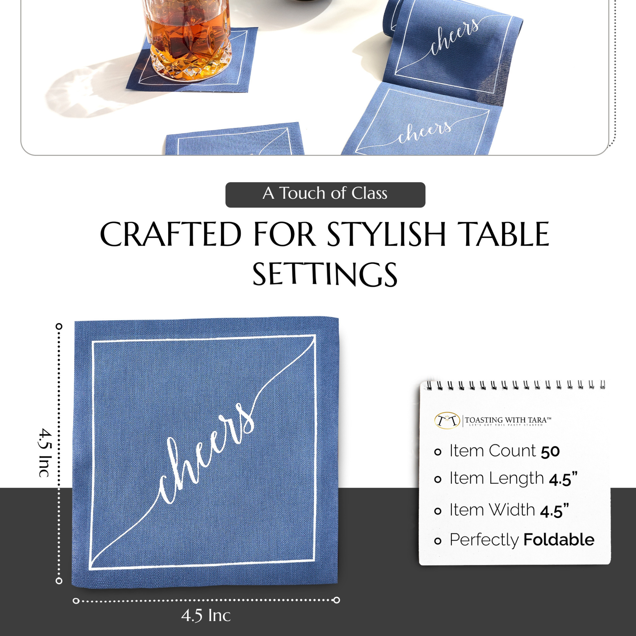 Mystic Blue Cocktail Napkins