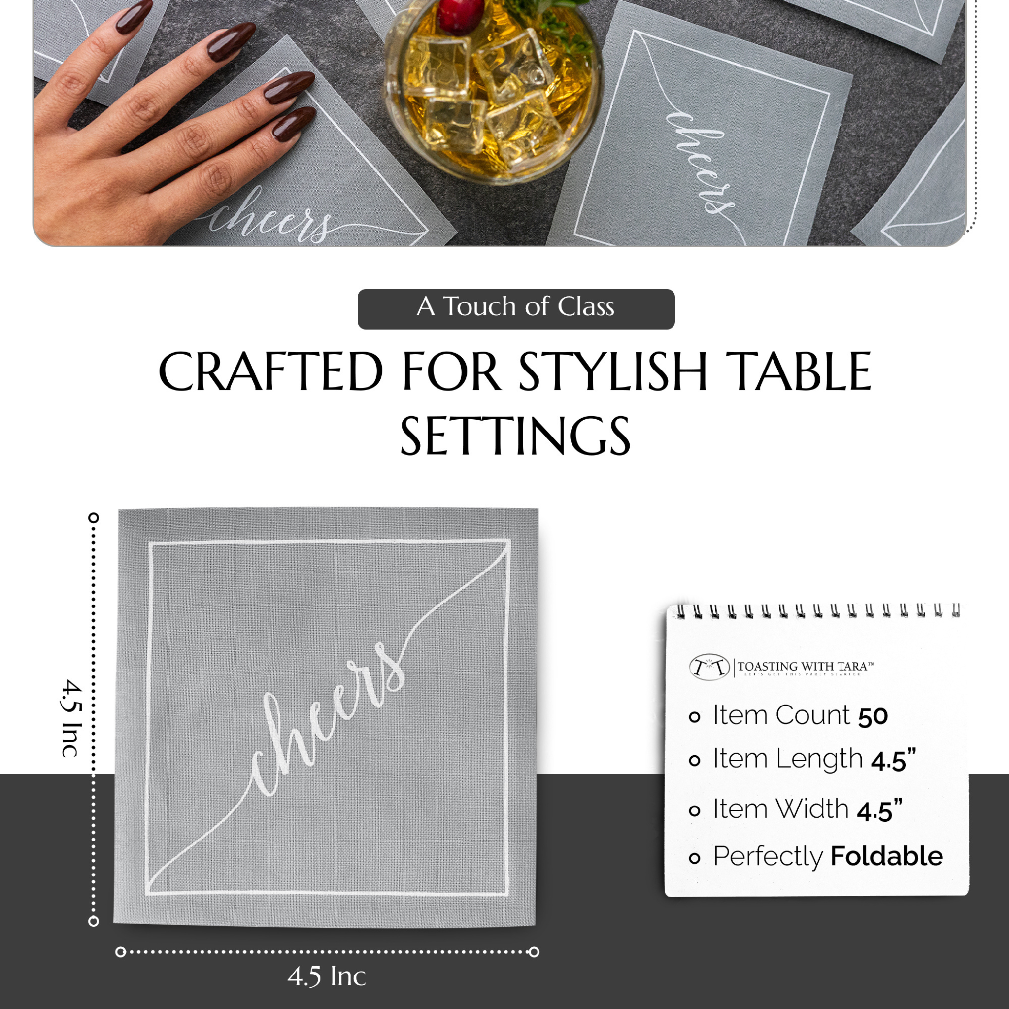 Silver Fox Cocktail Napkins