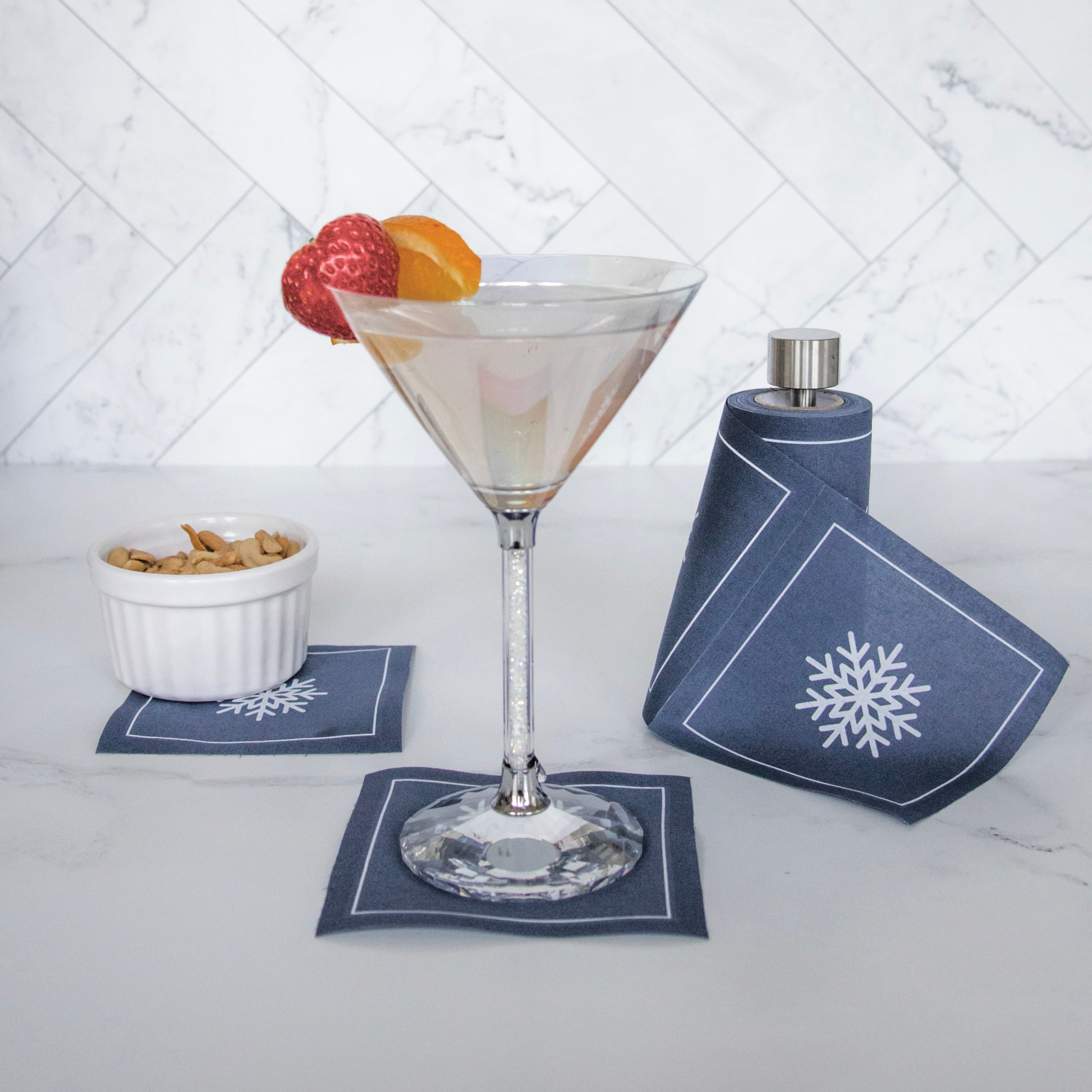 Let it Snow Cocktail Napkins - Mystic Blue