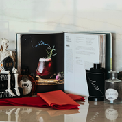 Midnight Toast (Silver Cheers/Black) Cocktail Napkin