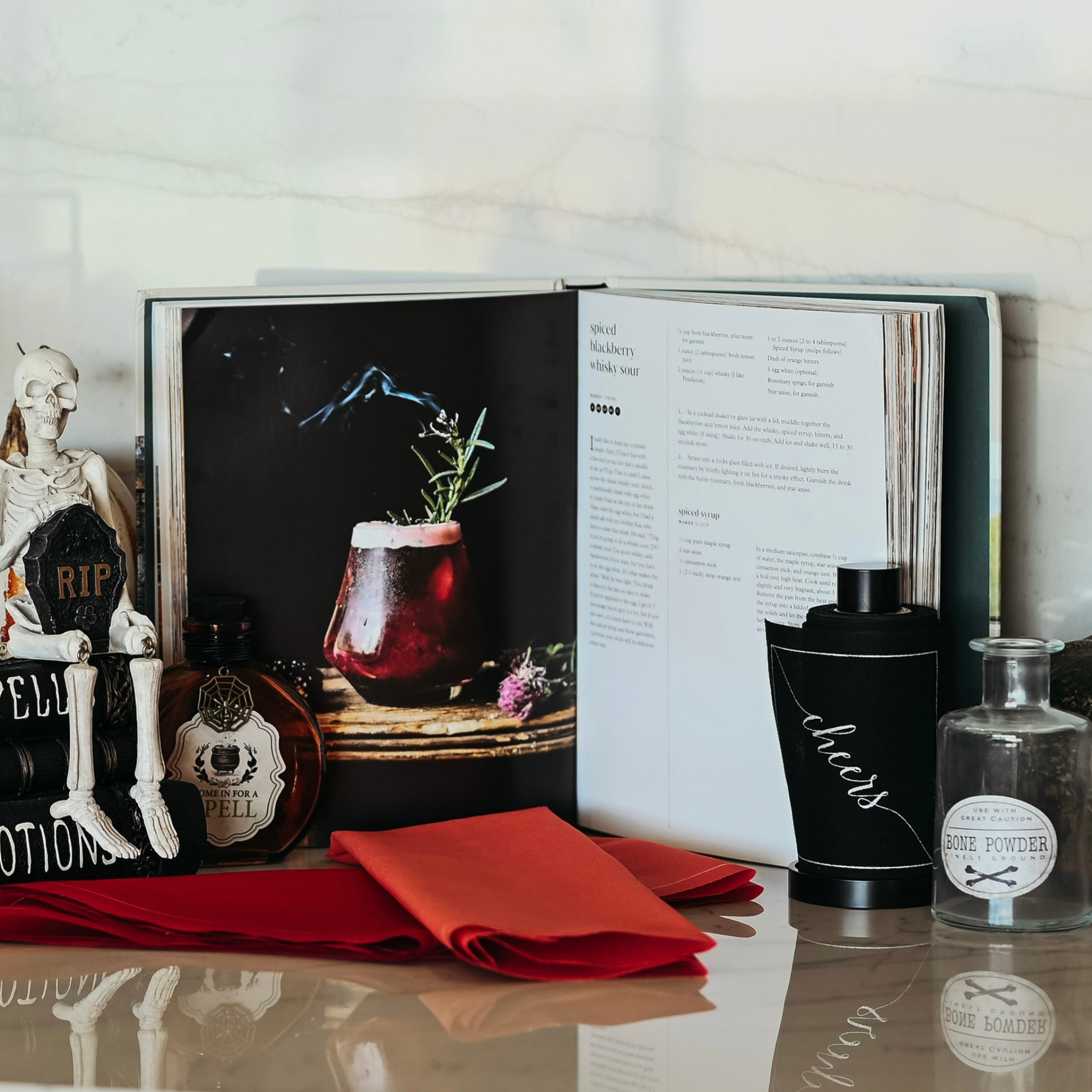 Midnight Toast (Silver Cheers/Black) Cocktail Napkin