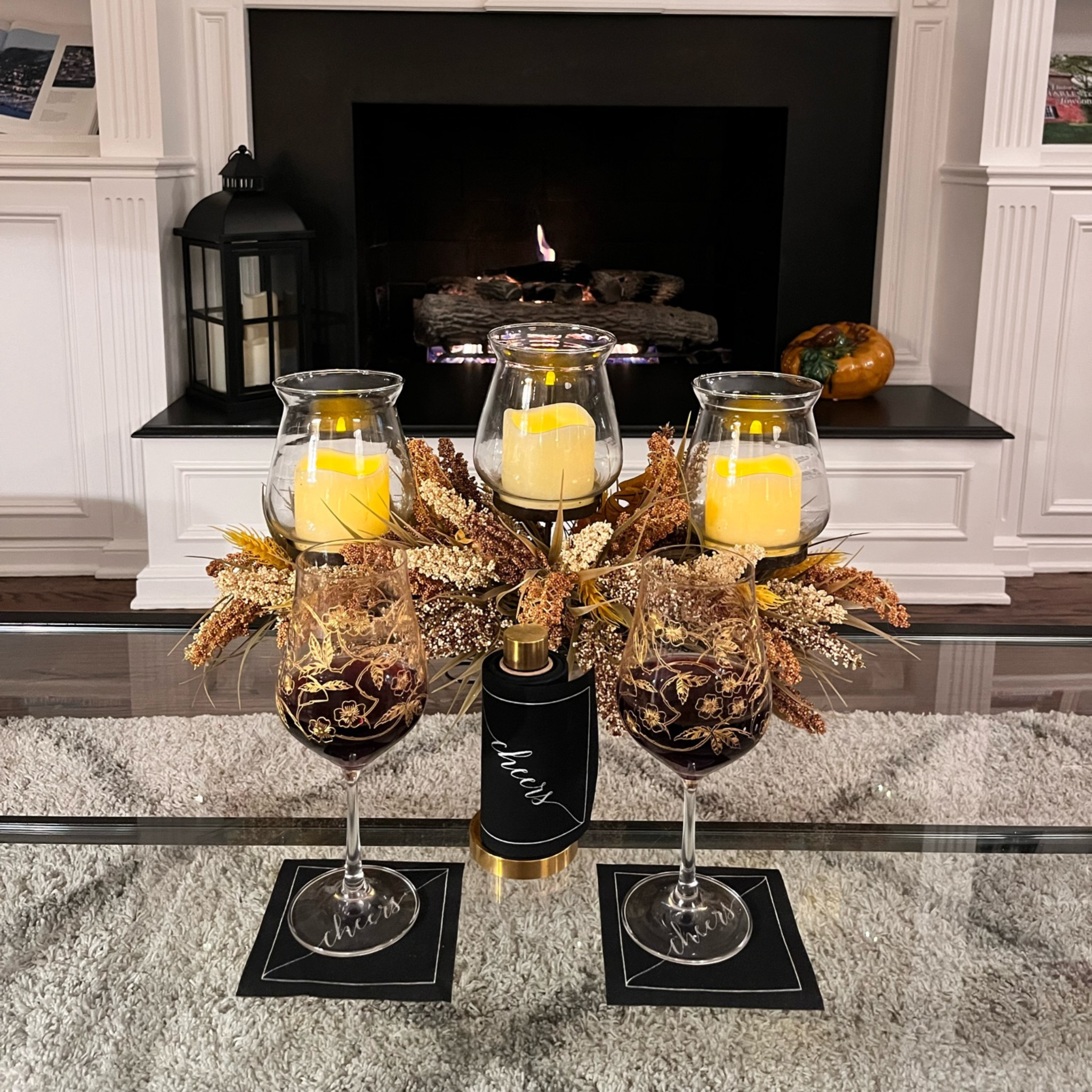 Midnight Toast (Silver Cheers/Black) Cocktail Napkin