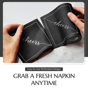 Midnight Toast (Silver Cheers/Black) Cocktail Napkin