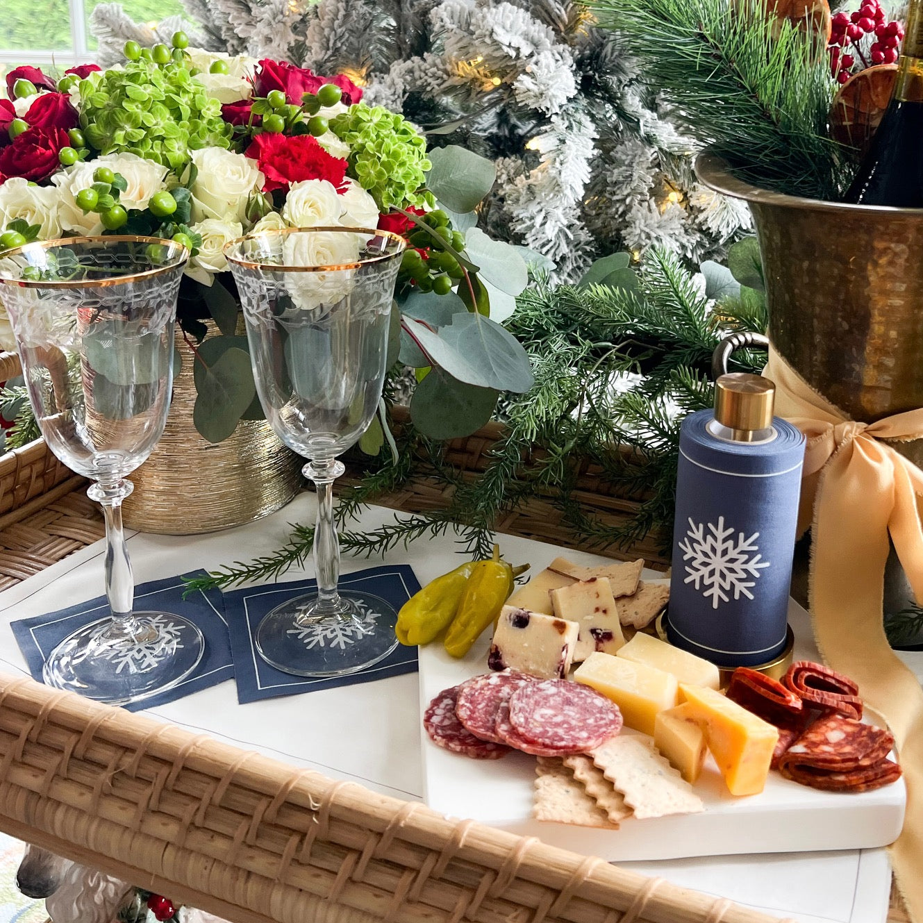 Let it Snow Cocktail Napkins - Mystic Blue