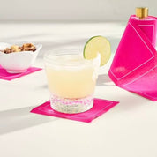 Solid Blush Crush Cocktail Napkins White Border