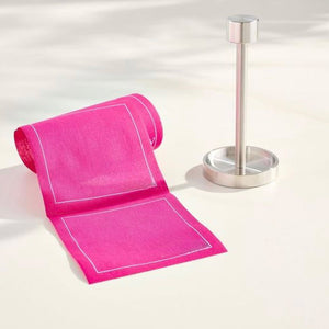 Solid Blush Crush Cocktail Napkins White Border