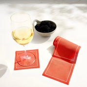 Solid Late Sunset Cocktail Napkins White Border