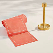 Solid Late Sunset Cocktail Napkins White Border