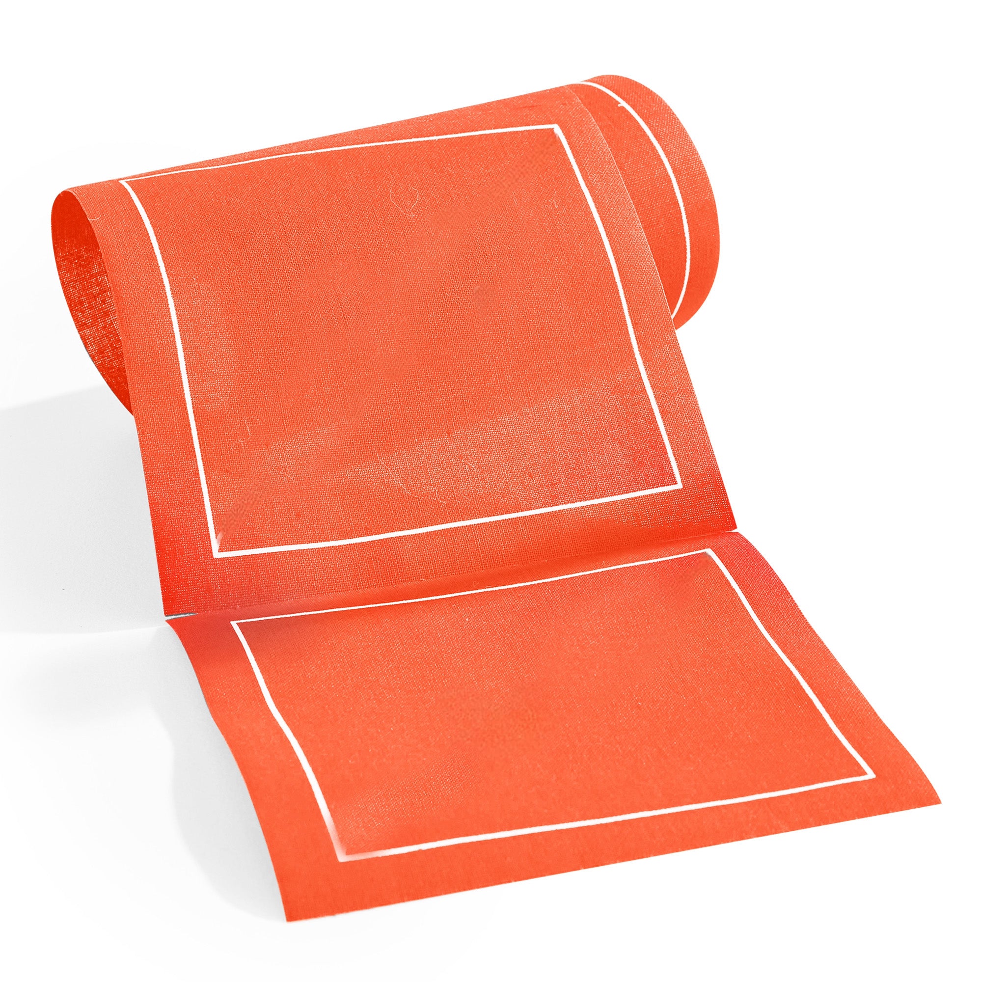 Solid Late Sunset Cocktail Napkins White Border