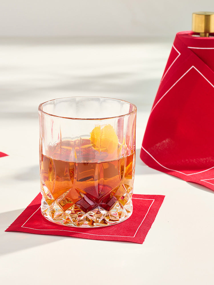 Solid Red Carpet with White Border