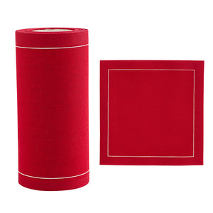 Solid Red Carpet with White Border