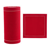 Solid Red Carpet with White Border